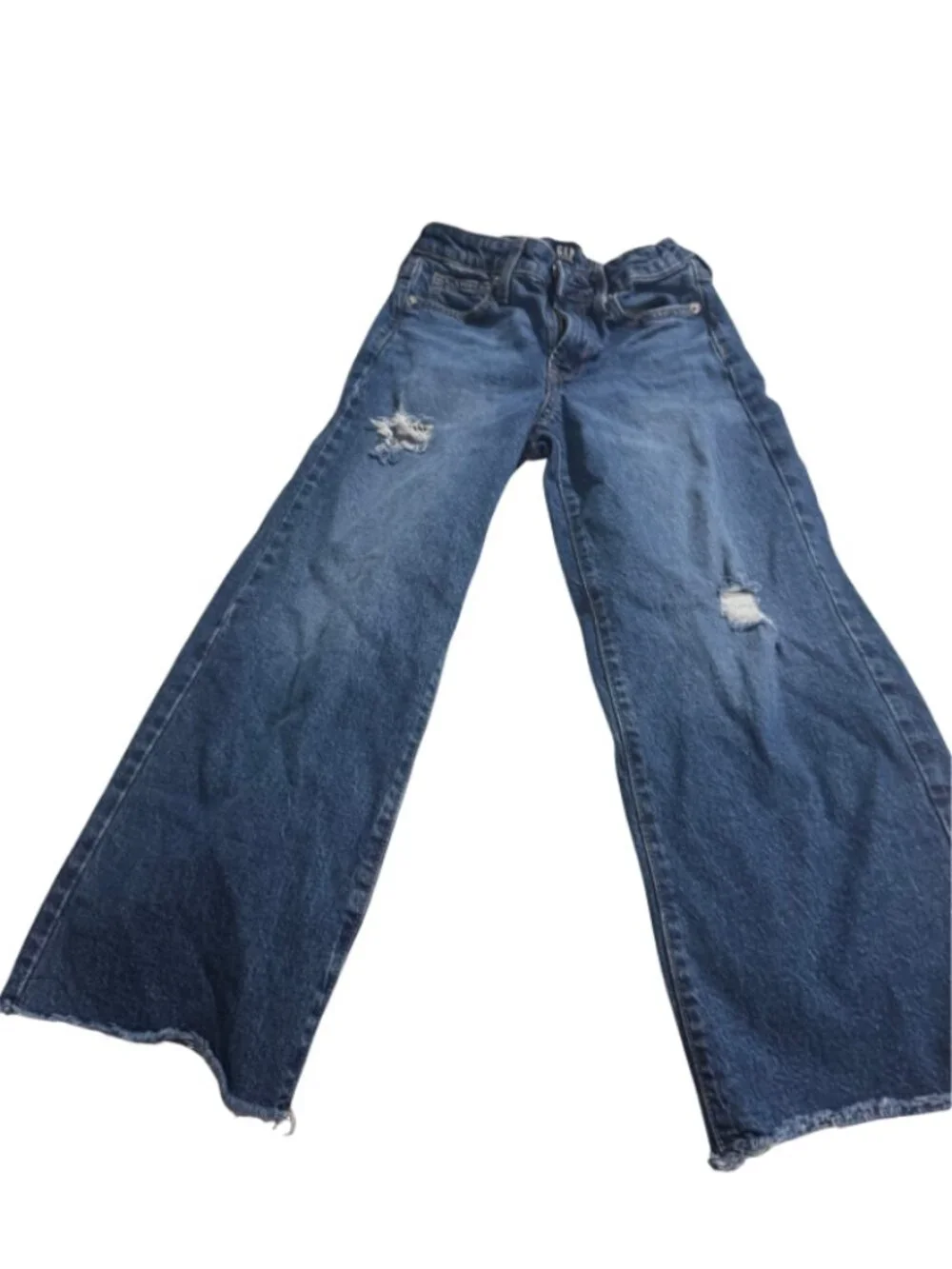 GAP Girls Size 10 Wide Leg Distressed Jeans